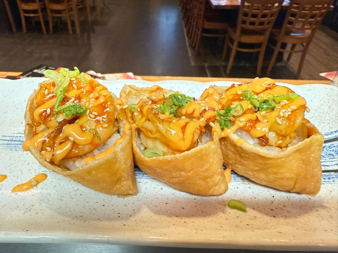 3pc Shrimp inari kabuki.