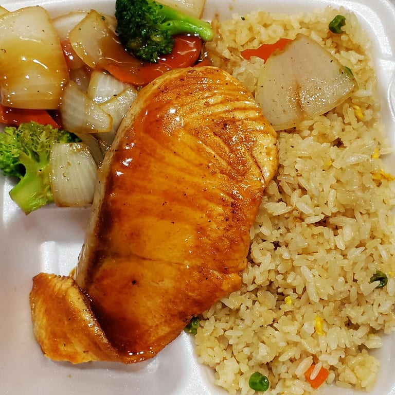 Savor our salmon bowl