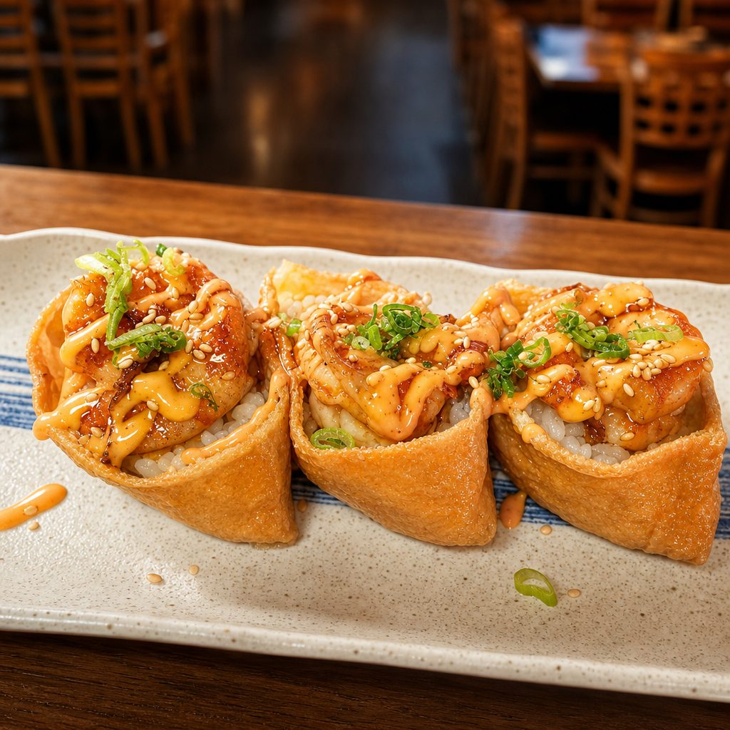 3pc Shrimp inari kabuki.