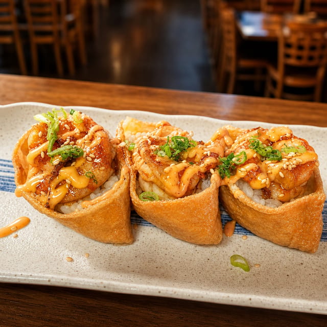 3pc Shrimp inari kabuki.